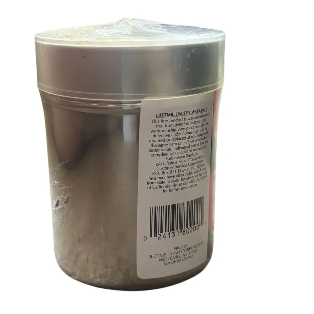 New Farberware Stainless Steel Sugar Shaker Powdered Dredge Plastic Cover 80200⁠